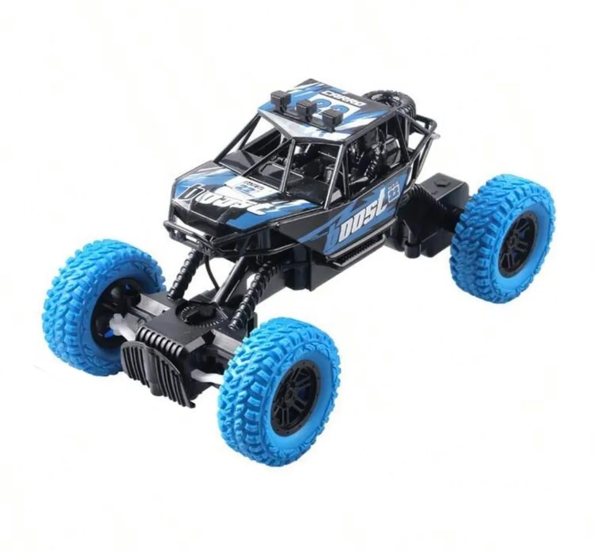 Remote Control Off-road Vehicle with Colourful Flashing Lights - Blue
