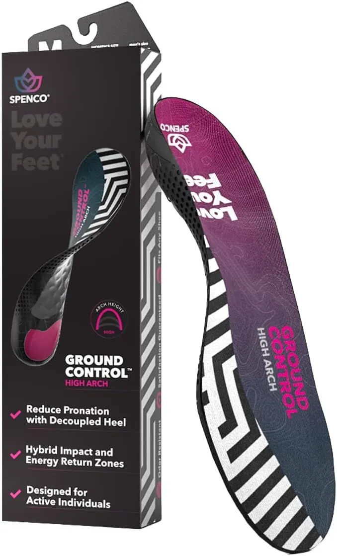 Spenco Ground Control High Arch Insoles for Pronation Control