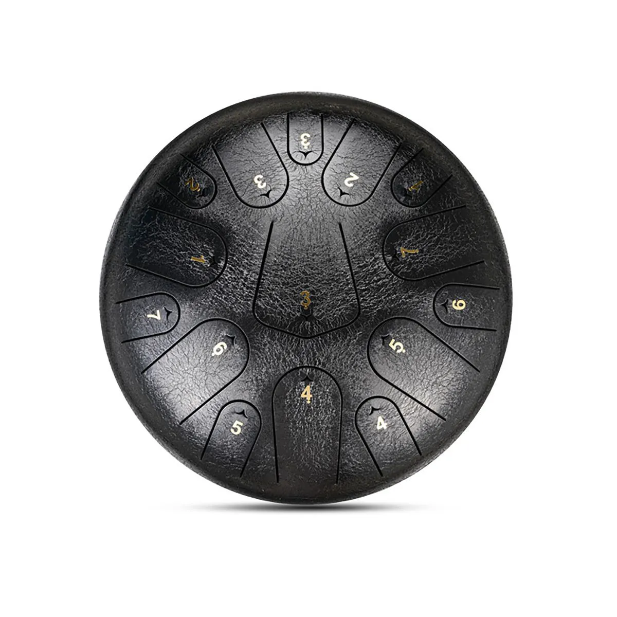 8PCS Steel Tongue Drum Lotus Handpan Drum Kit - 12-inch 15 Notes - Black