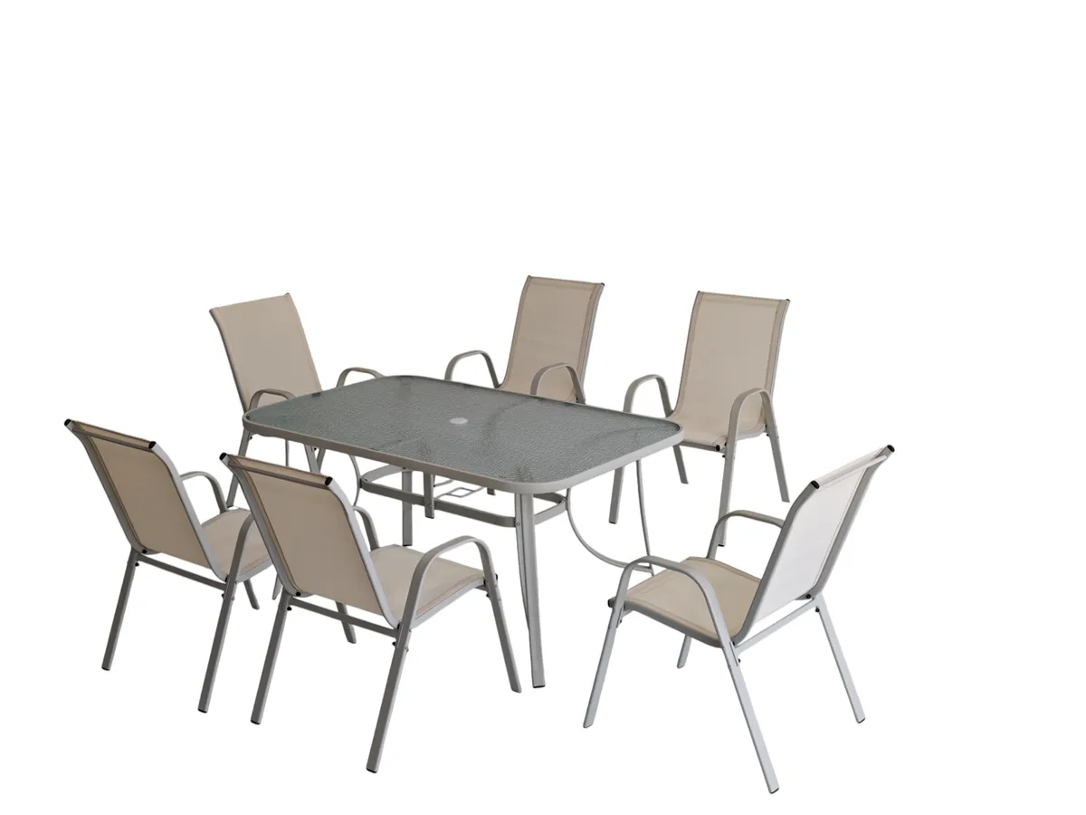 George & Mason Arabella 7 Piece Outdoor Dining Set - Warm White
