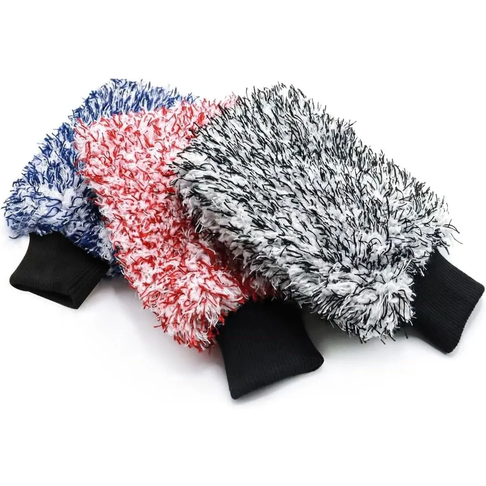 3 Colors Chenille Car Wash Mitt