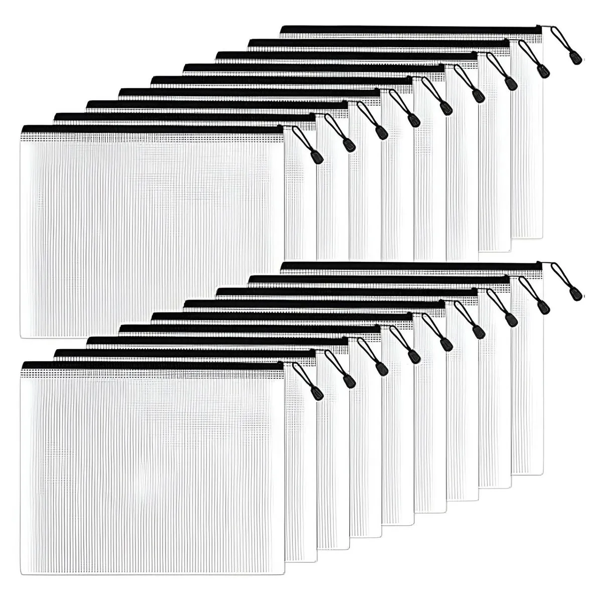 43x29.5cm PVC Zipper Document Folders for School & Office Supplies - Black