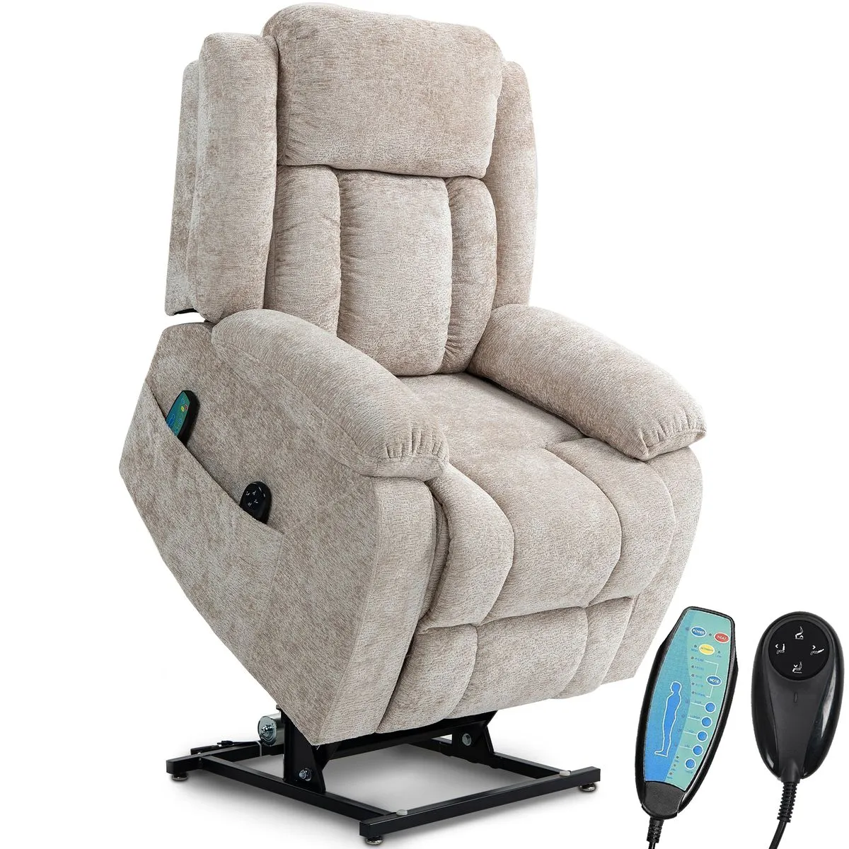 Power Lift Recliner Chair 180 Degree Reclining Sofa Bed - Beige