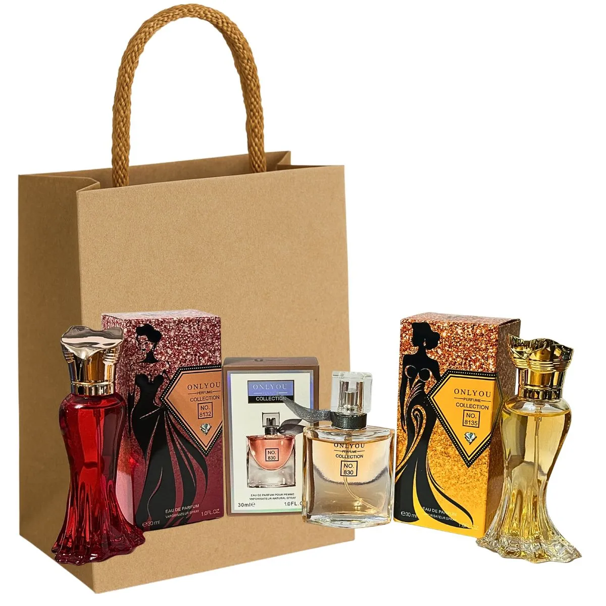 Onlyou No. 8132, No. 830 & No. 8135 | 3 Perfume Women Set & GiftBag COMBO
