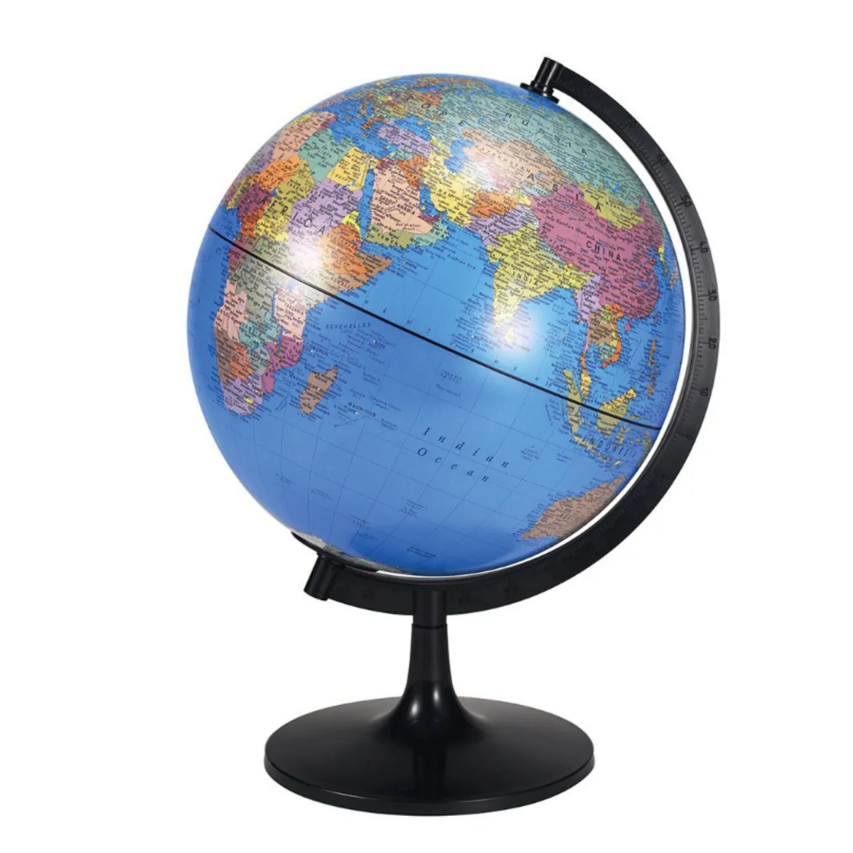 World Map Globe with Black Stand - 14.16cm