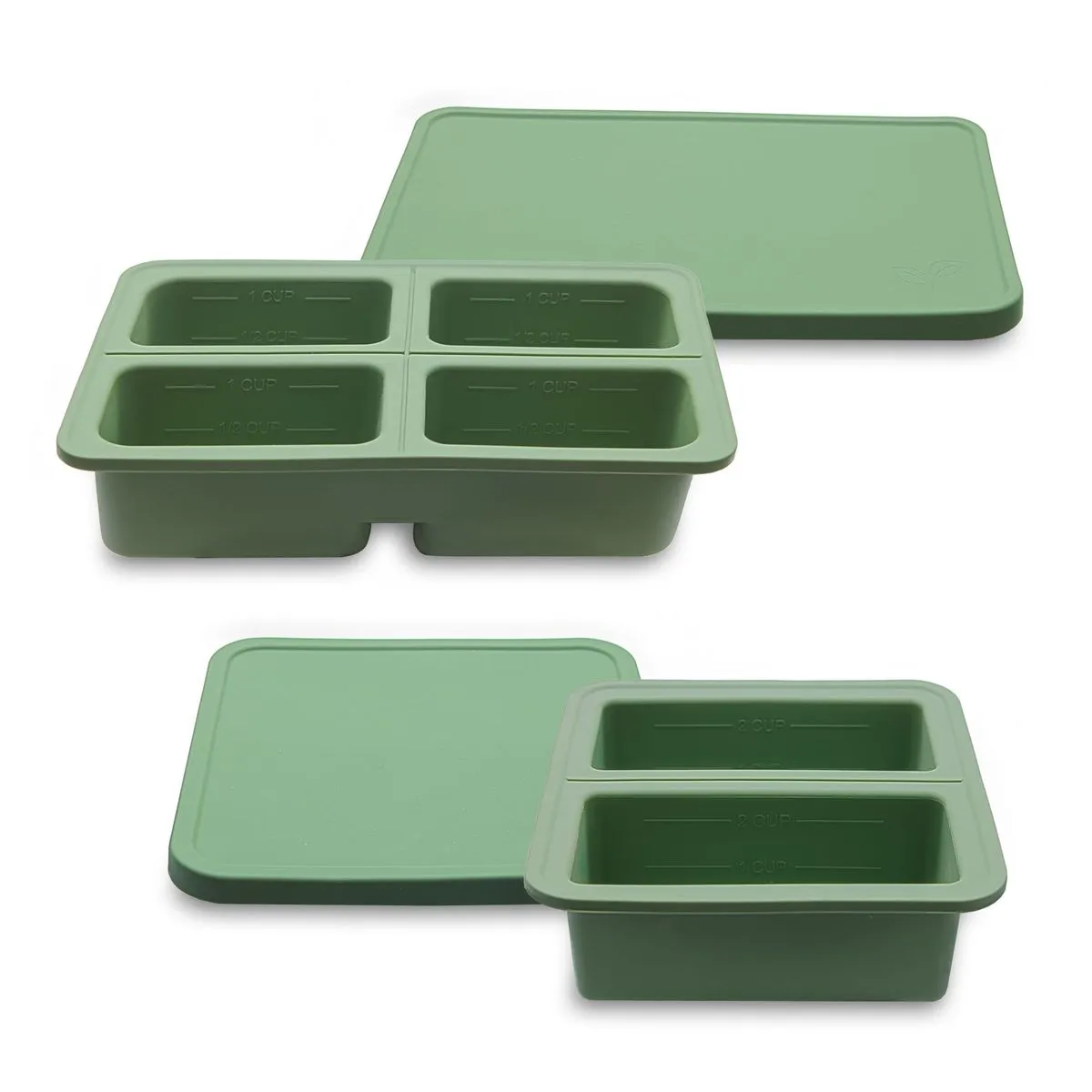 Silicone Freezer Meal Prep Tray Starter Set (2 and 4 Portion, 2L Total )