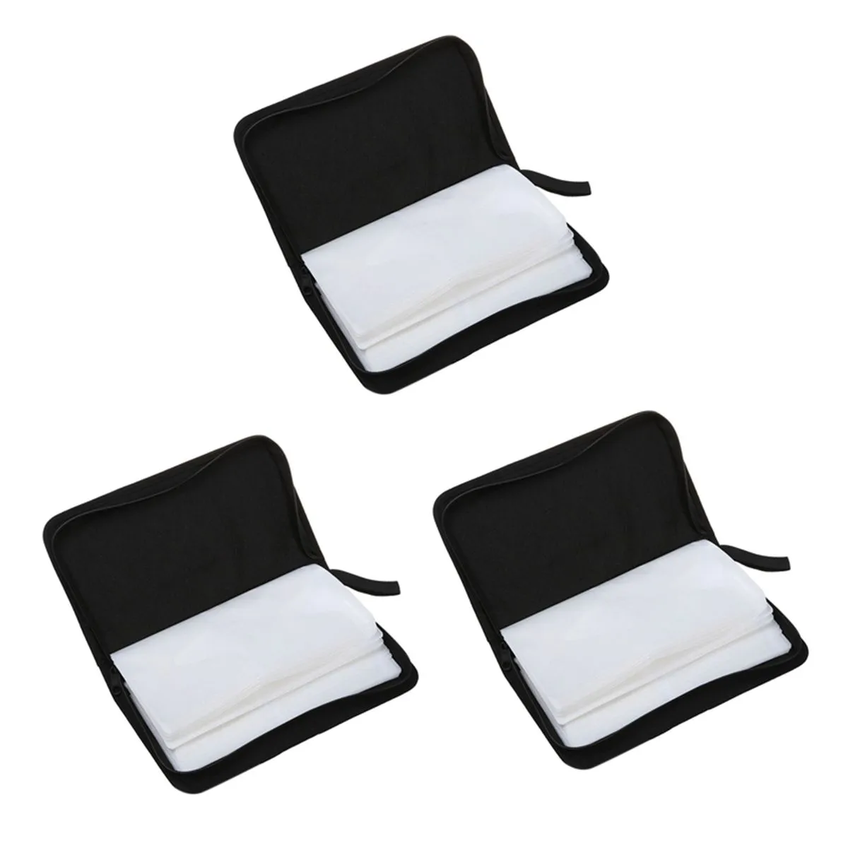 3X 80 VCD DVD CD Faux Leather Case Storage Holder Organizer Black