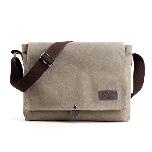 Canvas Bag Casual Shoulder Crossbody Bags-Khaki
