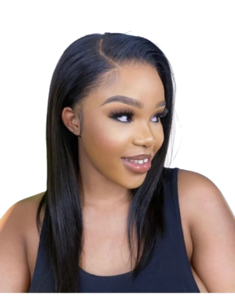 Golden Perfect 16in Glueless Straight Human Hair Wig-13x4 Full Frontal Wig
