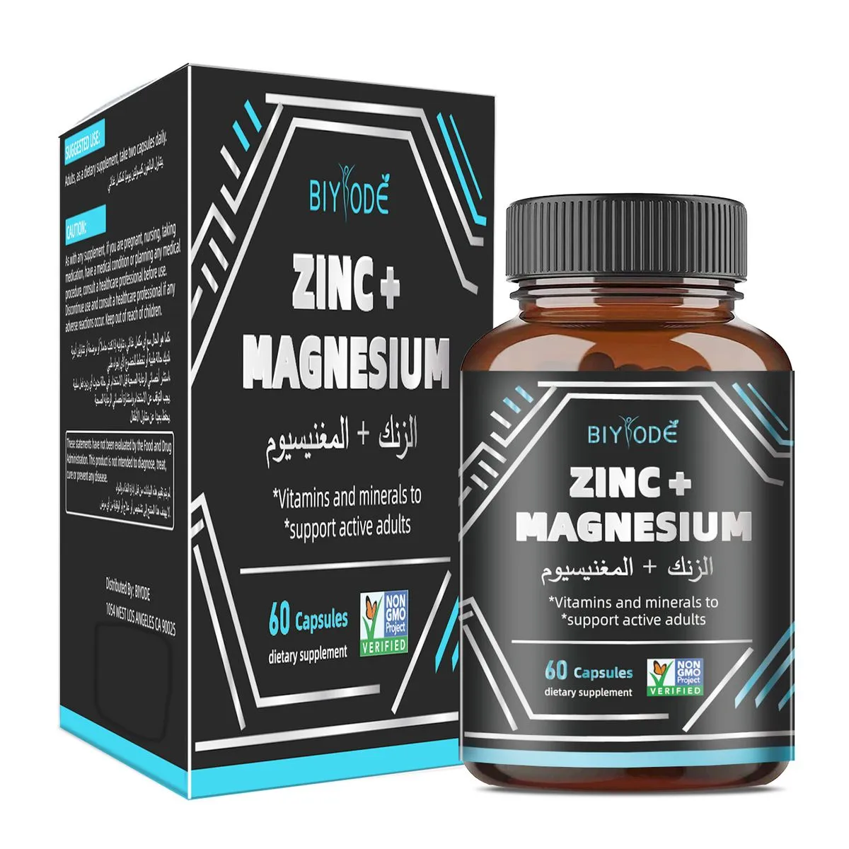BIYODE Vitamins and Minerals, Zinc + Magnesium Dietary Supplement.