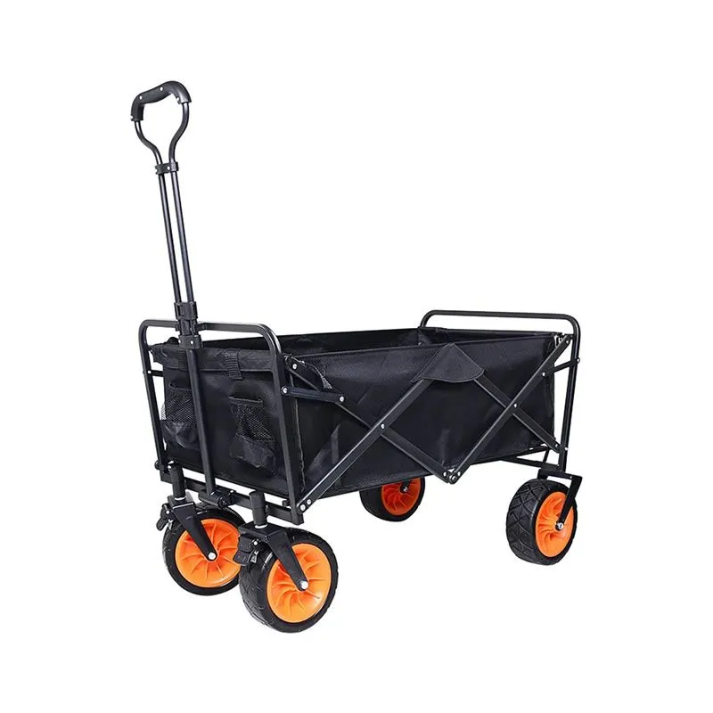 Outdoor Folding Utility Wagon With Adjustable Handle