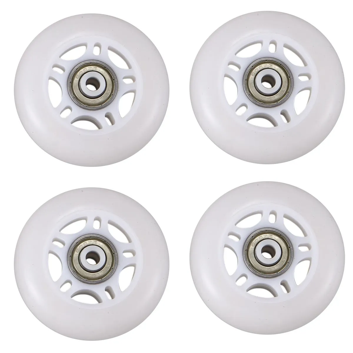 4 Pack Inline Skate Wheels Beginner's 70mm White