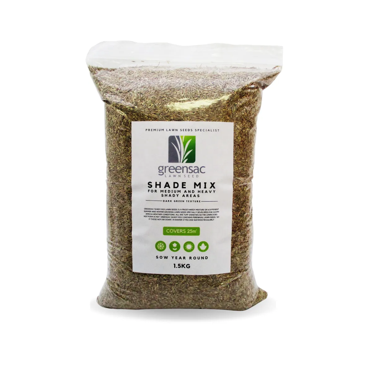 Greensac Shade Lawn Grass Seeds - Covers 25m2