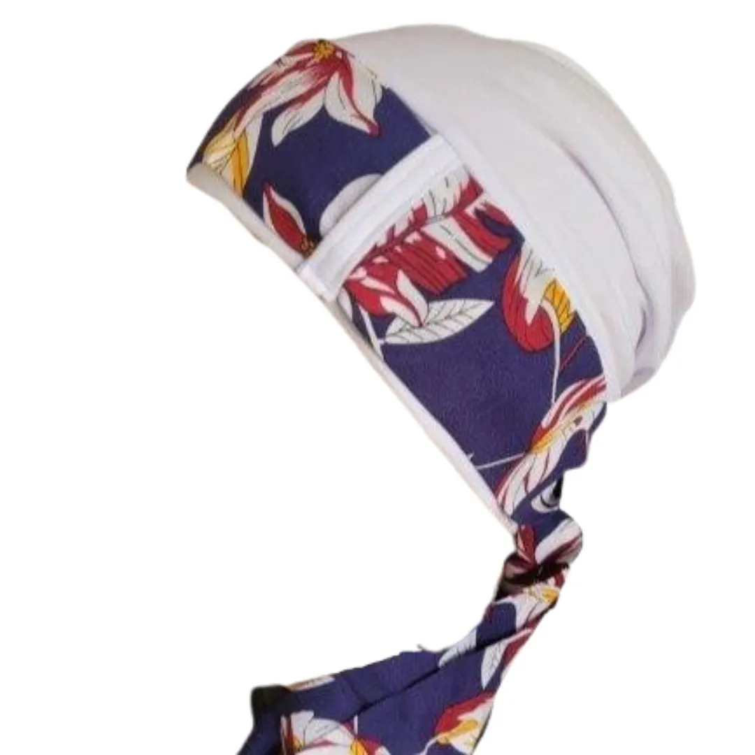 Chemo Hat with Removable Floral Ribbon