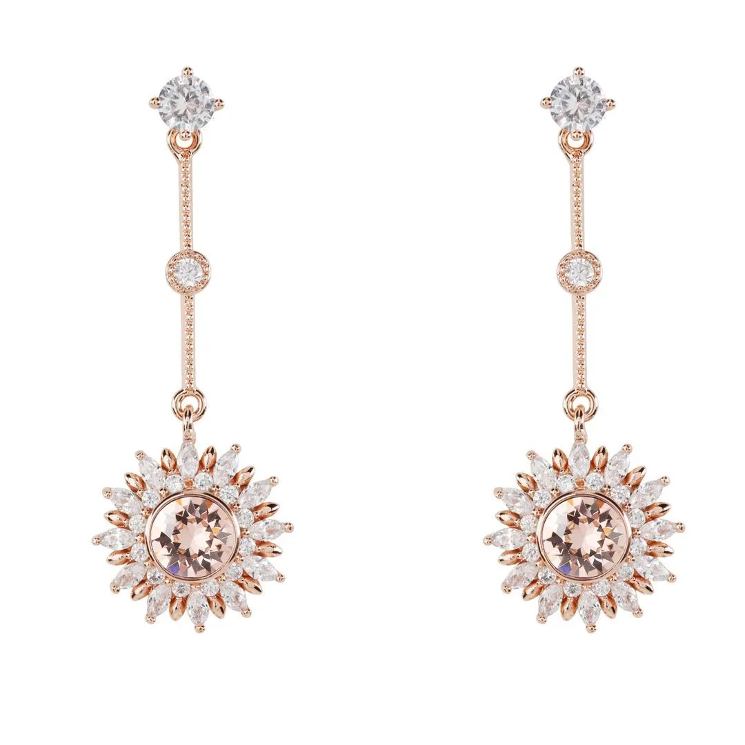 Civetta Spark Keria Earring with Swarovski Vintage Rose Crystal Rosegold