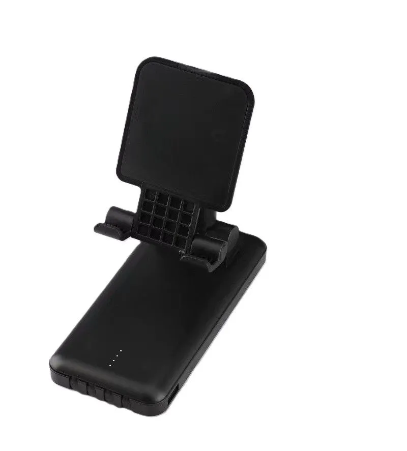 3-in-1 Phone Stand 20000mAh Power Bank And Built-In Cable - Black