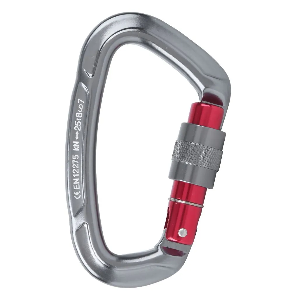 Gray Aluminum Alloy Climbing Carabiner Car Accessories Easy Install