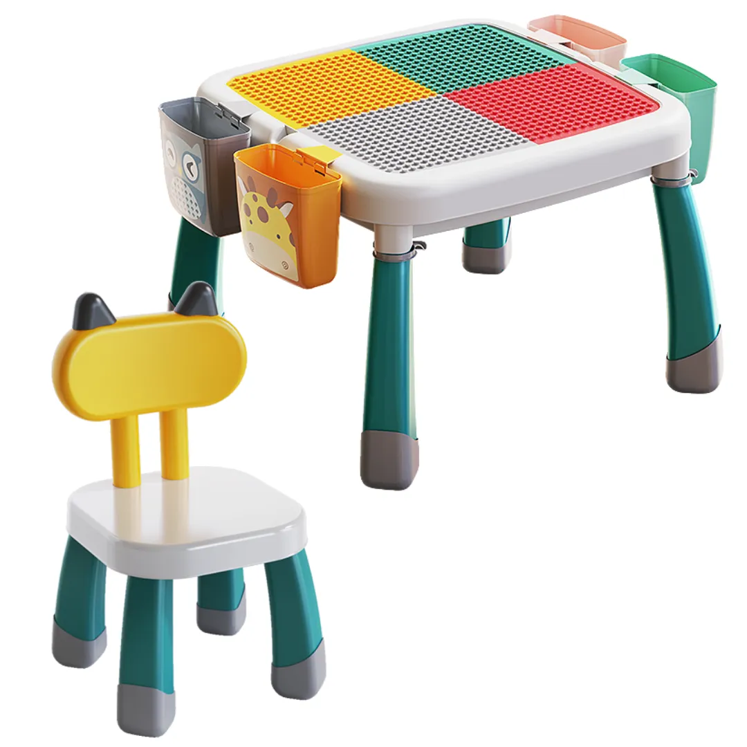 Multi-Activity Building Block Table with Chair - Toys for Kids