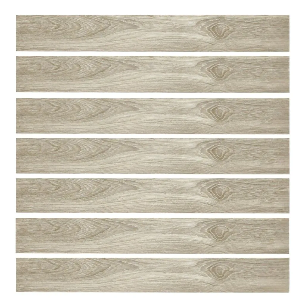 7-Piece Scandinavian Oak Peel-and-Stick Flooring Planks - Brown
