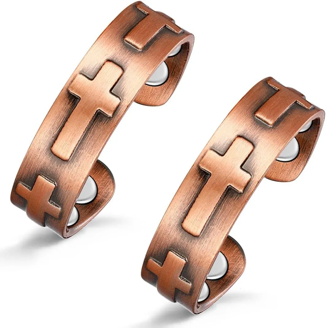 2-piece Copper Magnetic Ring for Women, Solid Pure Copper Jewellery Gift