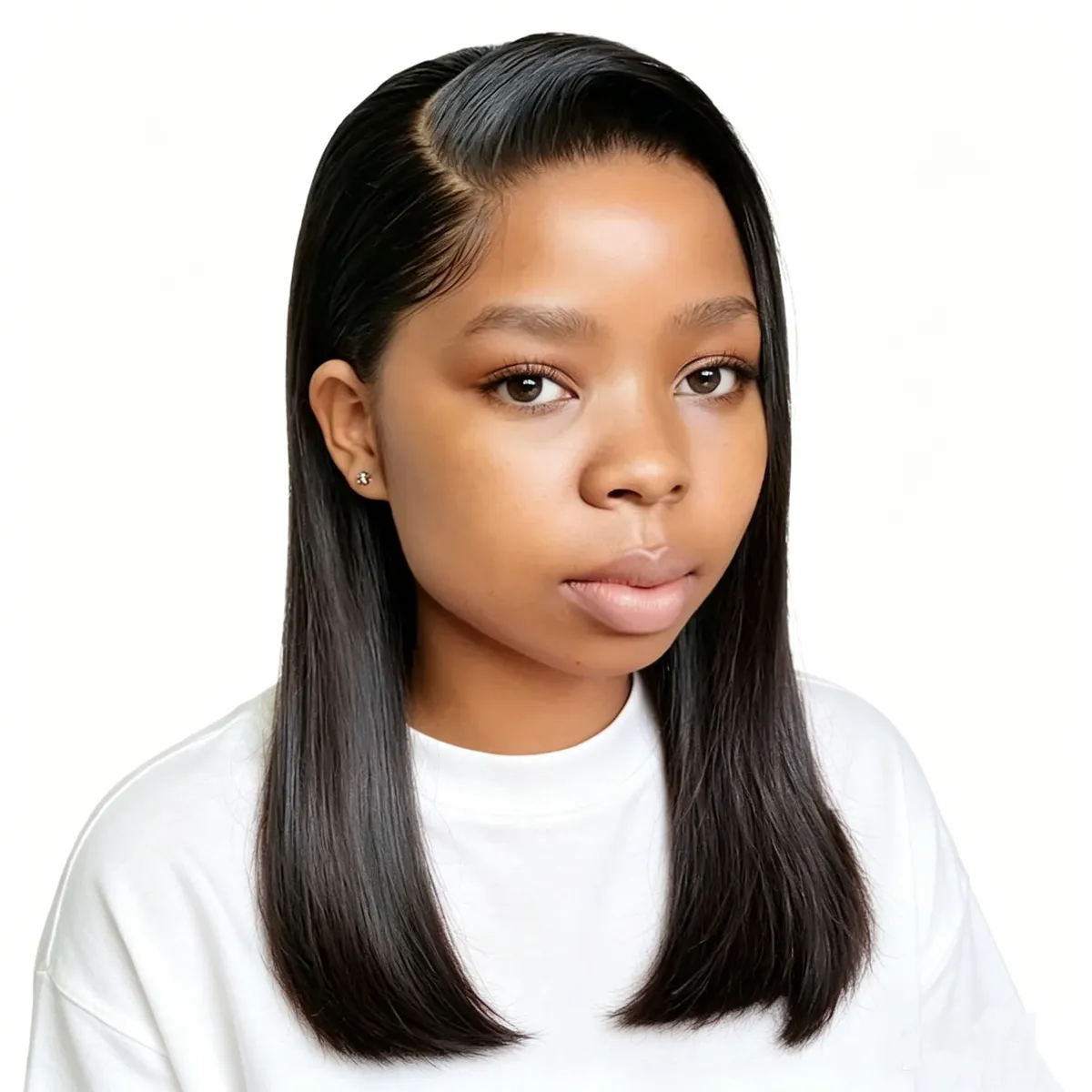 12in Brazilian Glueless Full Frontal Wig 13x4 HD Lace Front Wig-Bresilienne