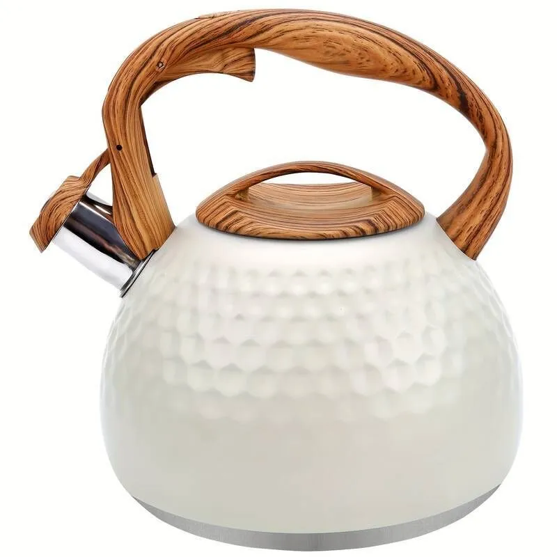 1pc, 3 Liters Kettle That Whistles Easy to Clean, Works with All Types of