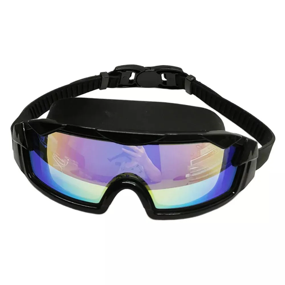 Children Large Frame Anti-fog HD Swimming Goggles for Professional Sport - Black-Colorful