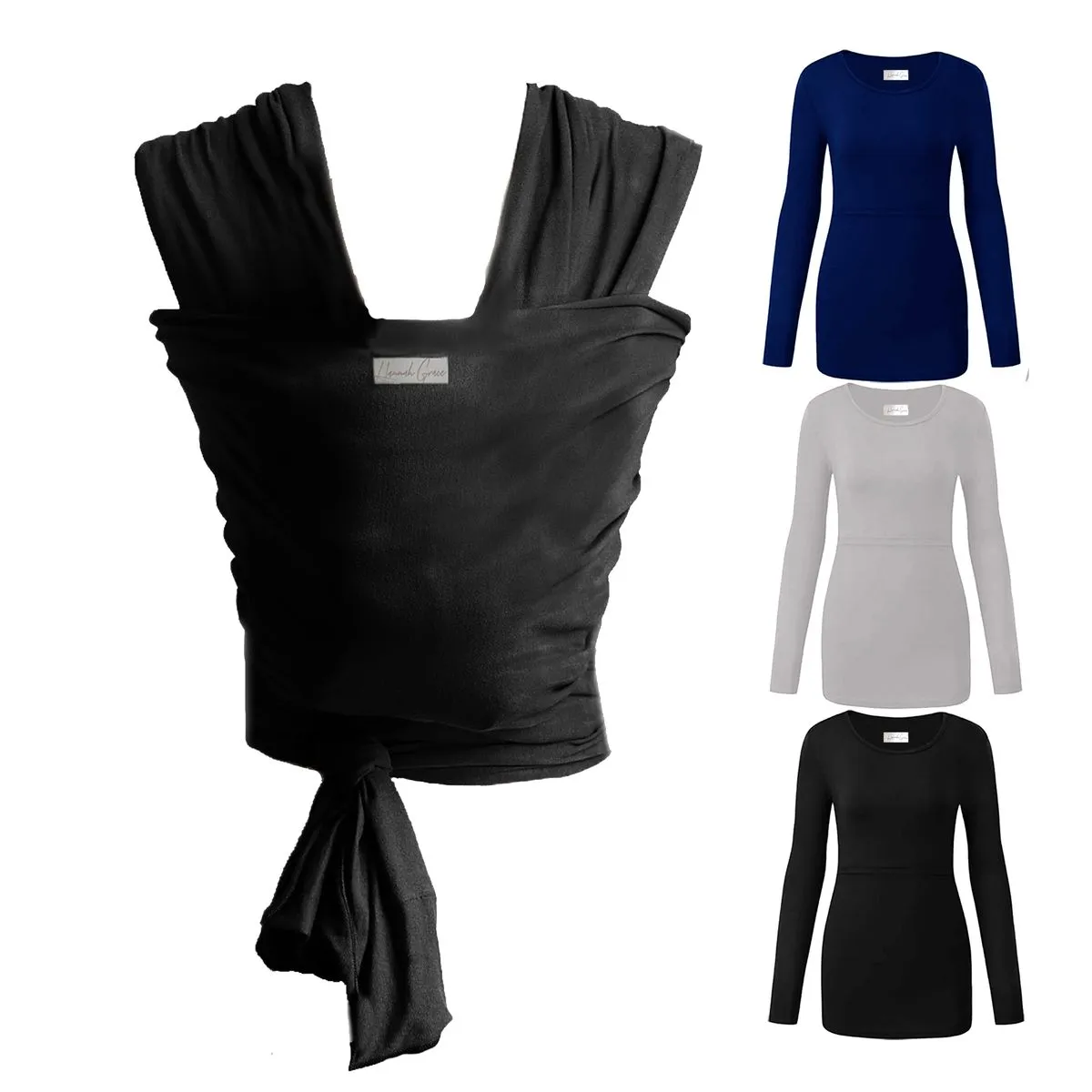 Hannah Grace Maternity 3-Day Breastfeeding Top & Baby Wrap Carrier Bundle