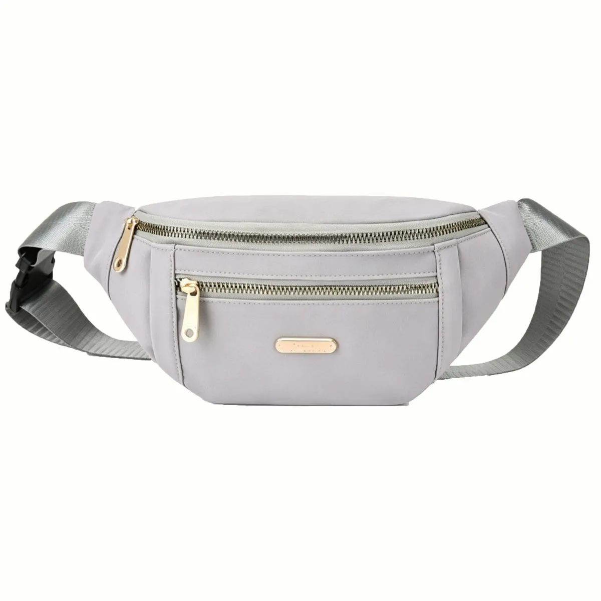 Elegant Lightweight Waist Bag - 7 Colors, Multi-Pocket, Adjustable Strap - Grey