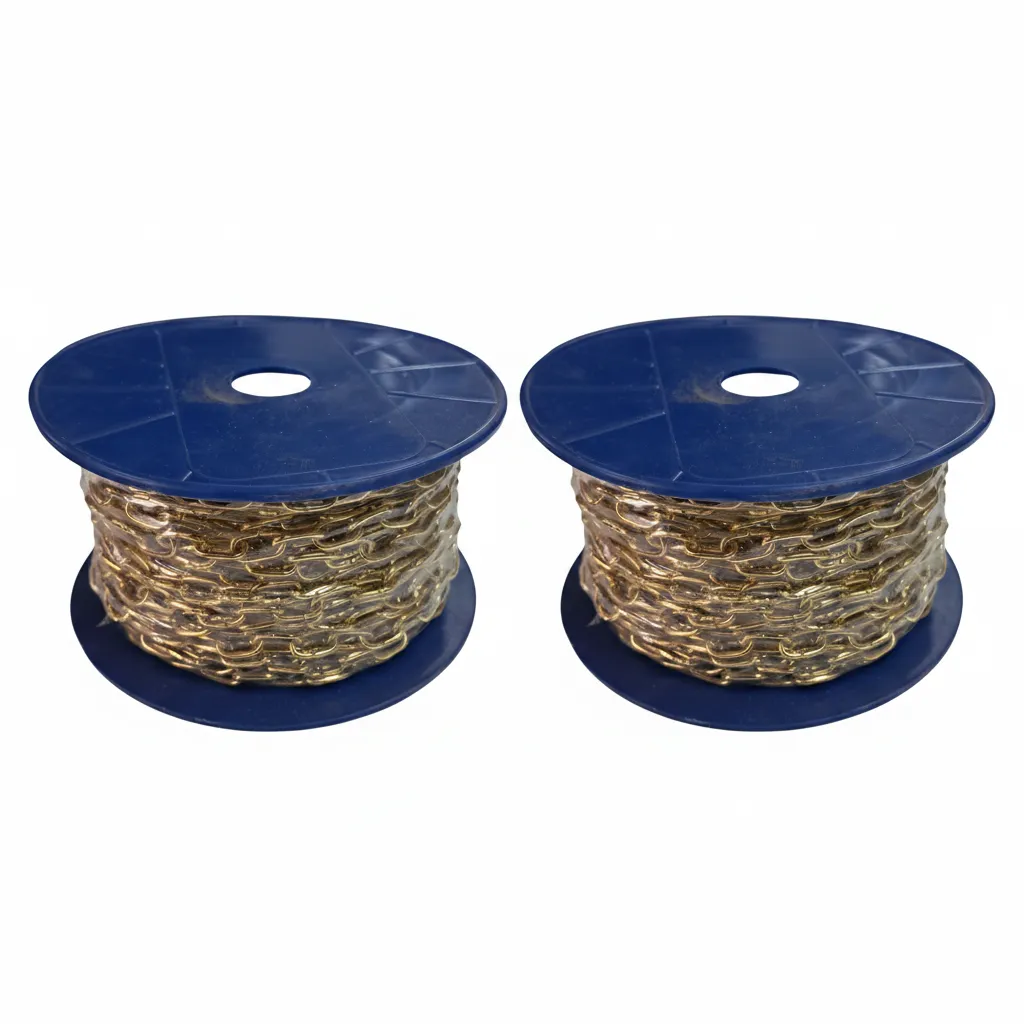 Krafft Brass Plated Clock Chain 16mm x 20m for DIY Repairs - 2 Pack