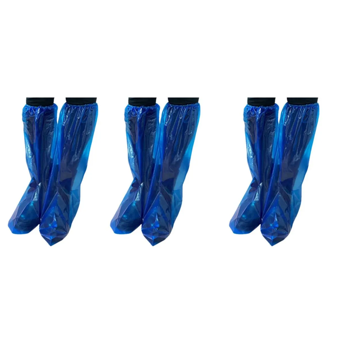 10 Pairs Thick Plastic Disposable Rain Shoe Covers High-Top