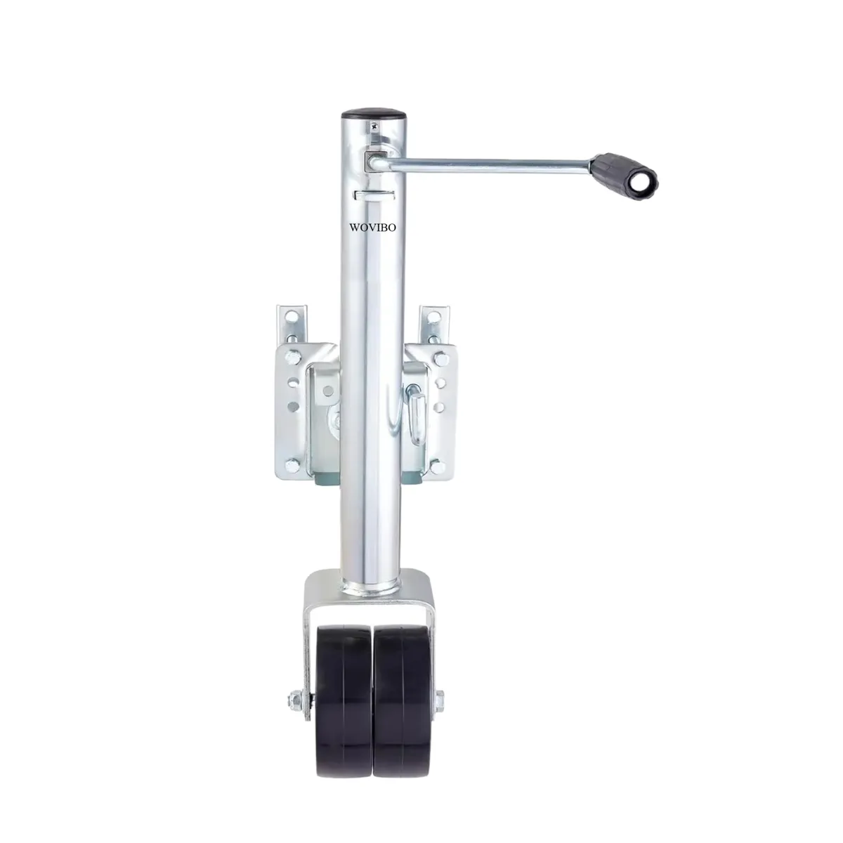 WOVIBO Dual Wheel Swing-Back Bolt-On Trailer Jack (2000 lb) Capacity
