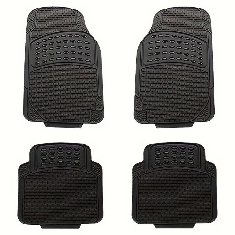 Universal Rubber Floor Mats Set - Set of 4 - Black