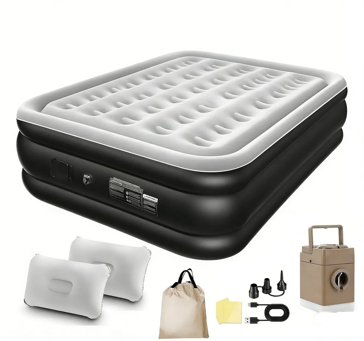Comfort Plush High-Rise Inflatable Air Mattress with Built in Pump - Black