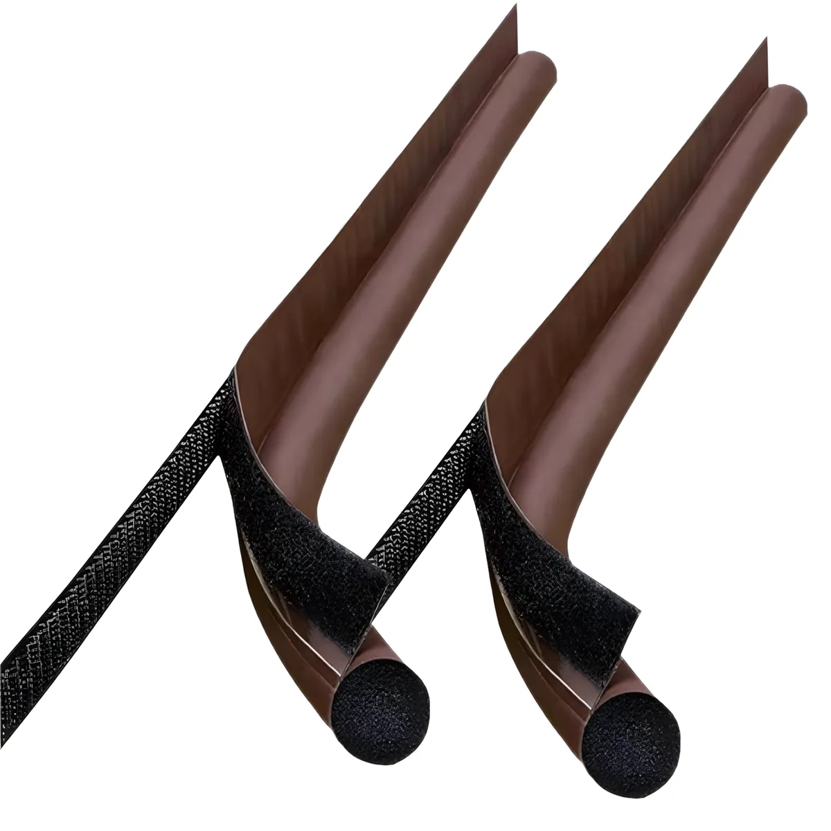 2 Piece Wind Dust Blocker Insulator for Door Stopper Leather Door Stops - Brown