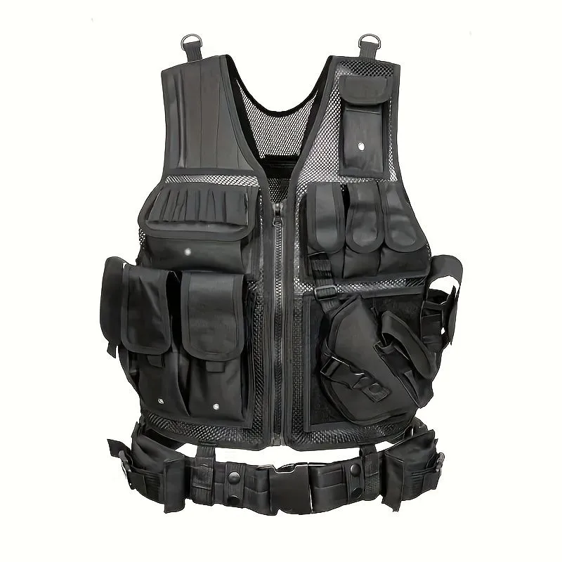 Quick-Release Multi-Functional Outdoor Vest - Black