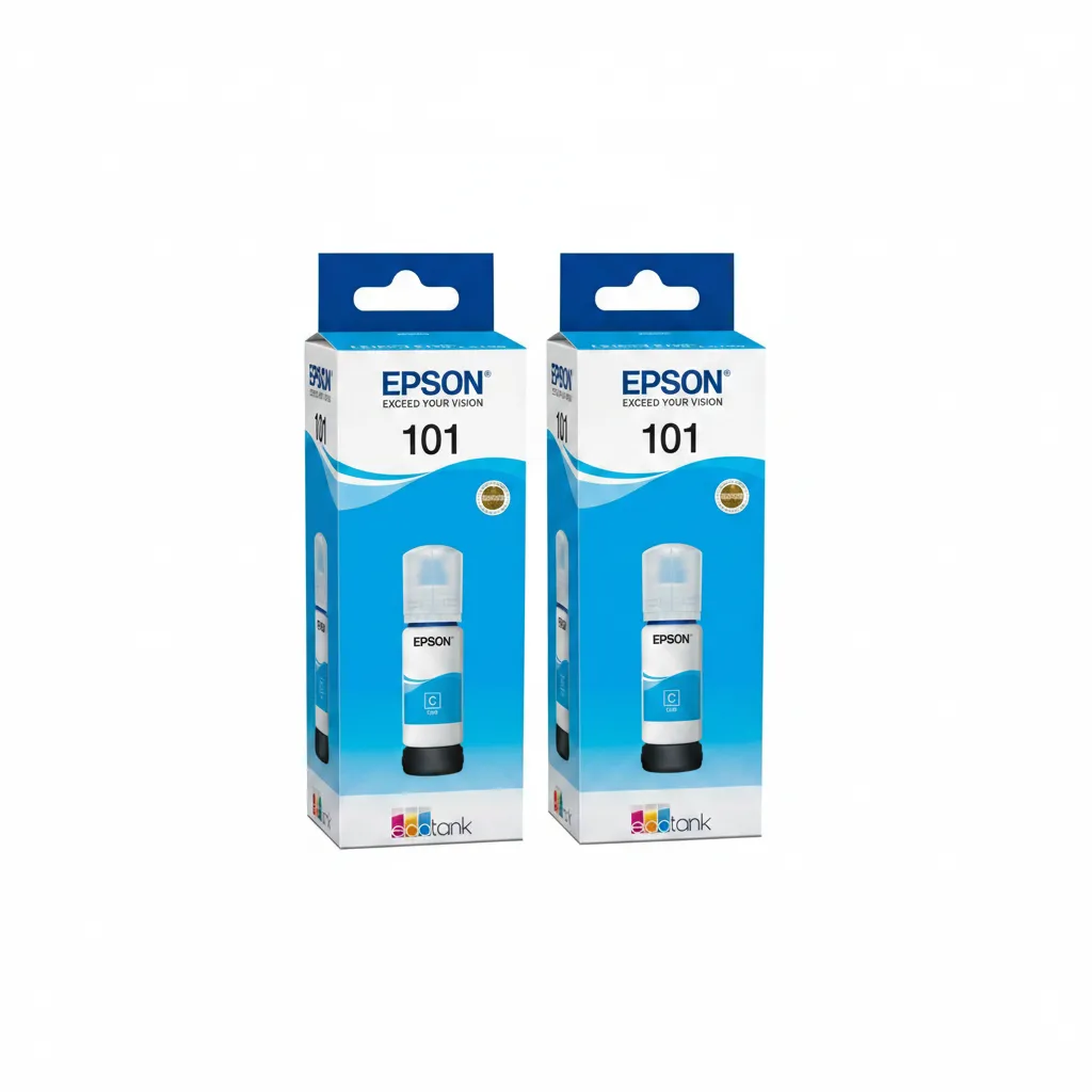 Epson Ecotank Cyan Ink Bottle 127ml - High Yield for EcoTank - 2 Pack