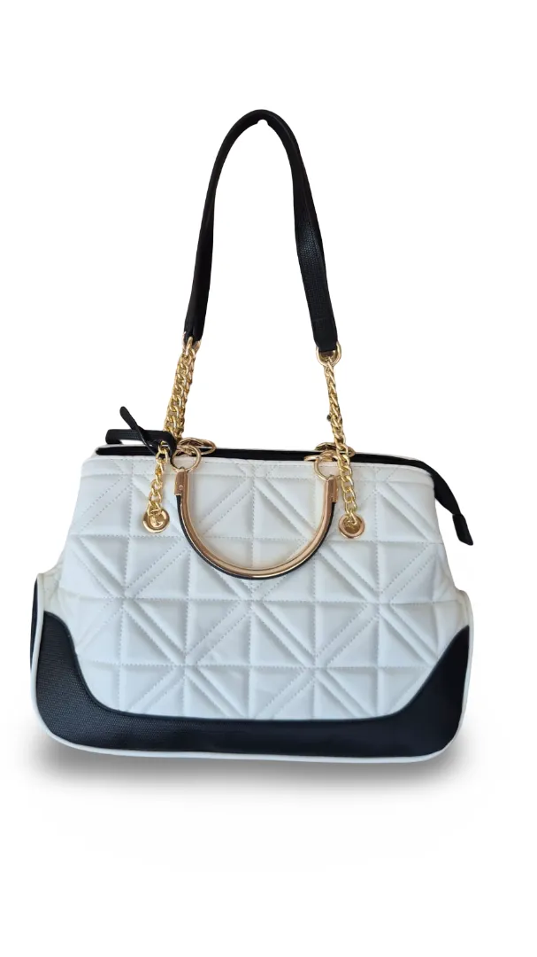 Quilted White Handbag