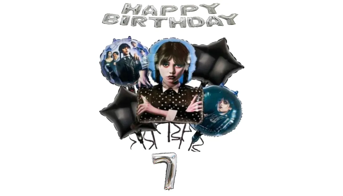 Wednesday Happy Birthday Balloon Set 7 Years