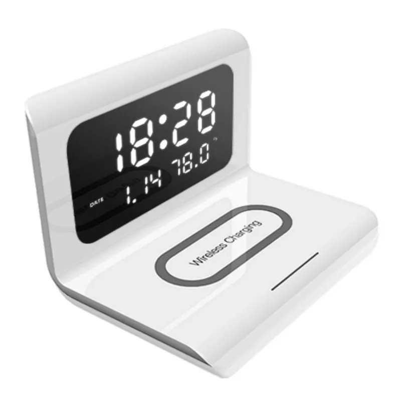 Fox Wireless Cellphone Earpod 10W Fast Charger LCD Clock Date Temperature