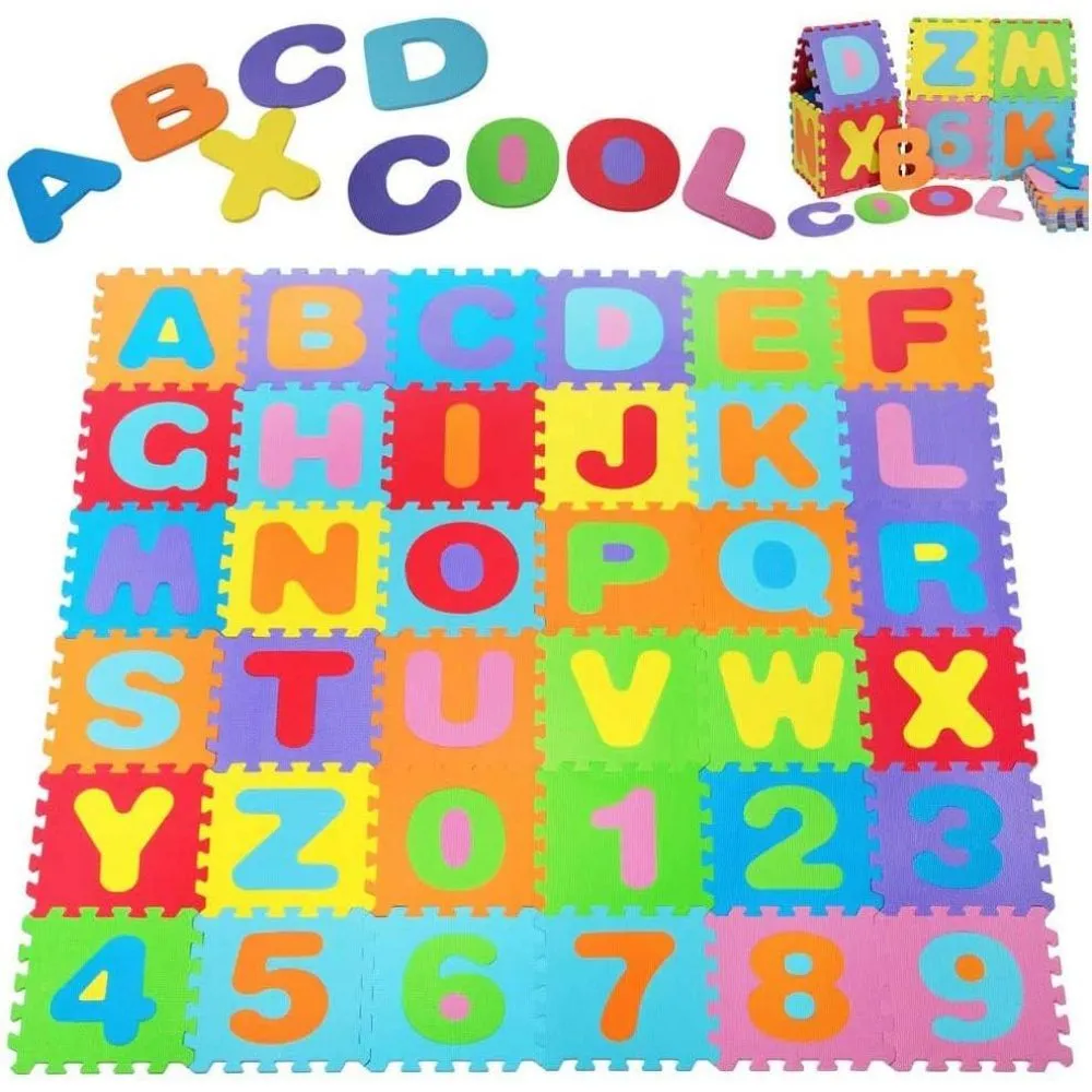 Foam Puzzle Play Mat for Toddlers 36 Piece Floor Play Mat-12x12cm