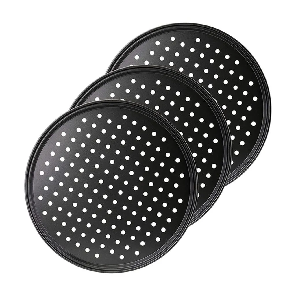 3 Pack Pizza Pan with Holes Round Non-Stick