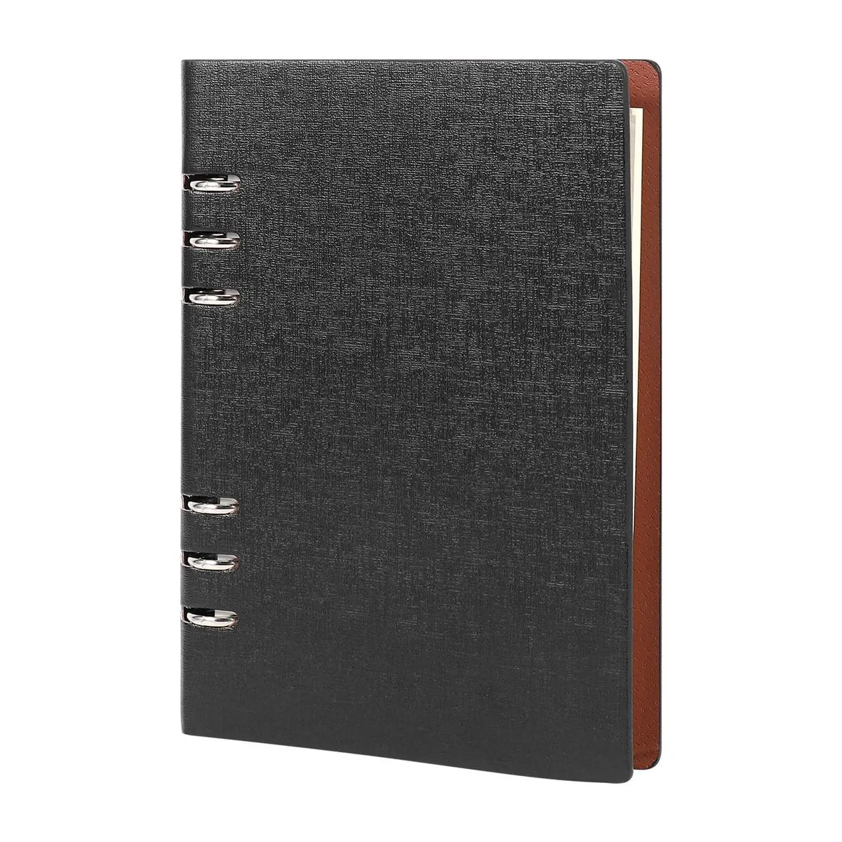 A5 Notebook 6 Holes PU Leather Cover Notebook Loose Pocket Leather Refillab
