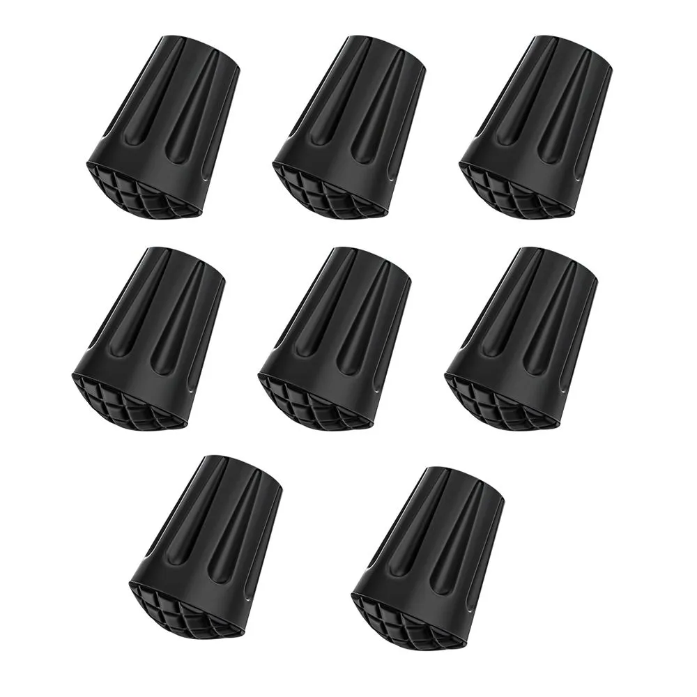 8pcs Trekking Pole Rubber Tip Covers Non-Slip Walking Cane Foot Caps