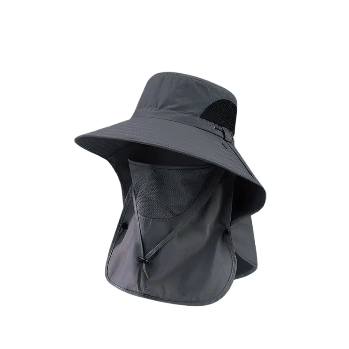 Sun Hats UV Protection Outdoor Fishing Cap Men Women Hiking Camping Visor - dark grey