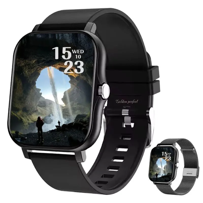 Black Dual Strap Smartwatch for Men 1.83" HD Fitness Watch 120 Sports Modes