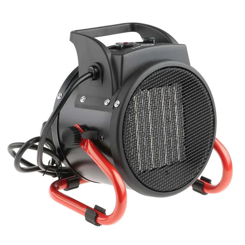 220V Adjustable Portable Electric Fan Heater - Red, Black