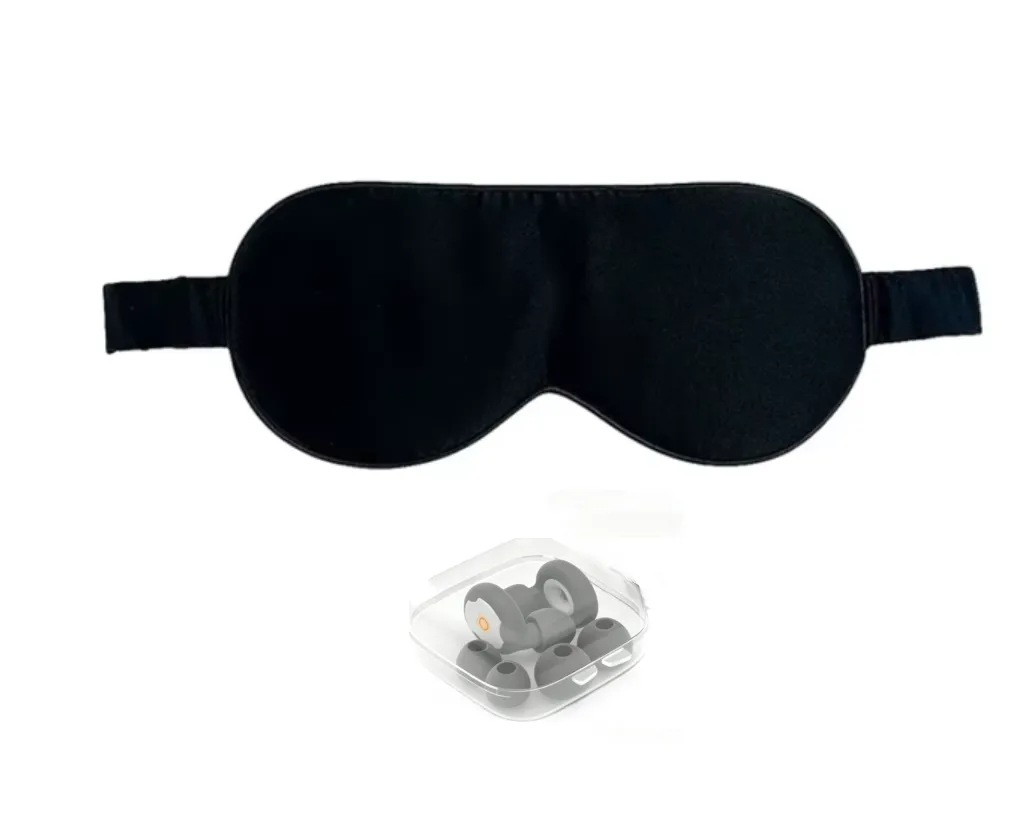 IPSTYLE Sleep Mask And Earplus 100% Mulberry Silk Sleep Eye - Black