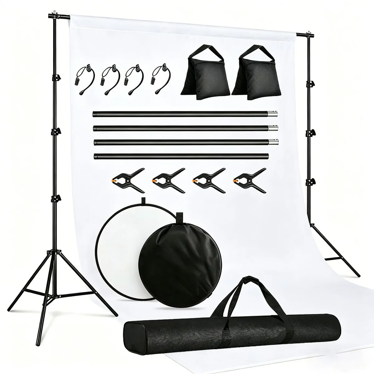 Photography Backdrop Stand Kit Adjustable Metal Photo Background Support