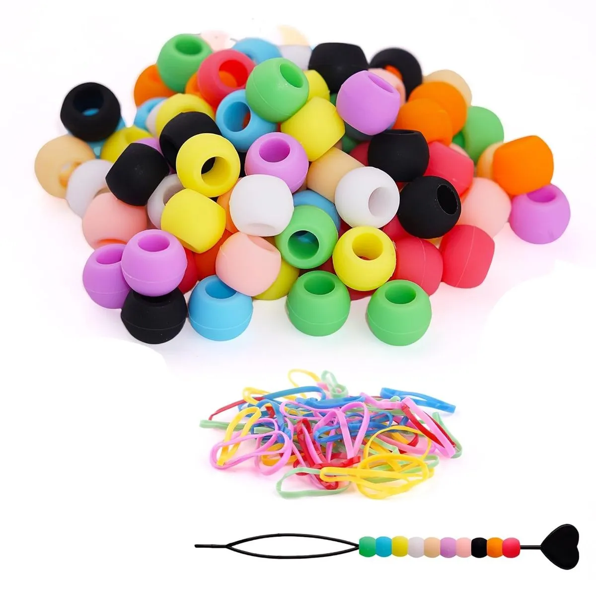 Soft Jellyish Hair Beads with 4.5mm Holefor Braiding, DIY Necklaces